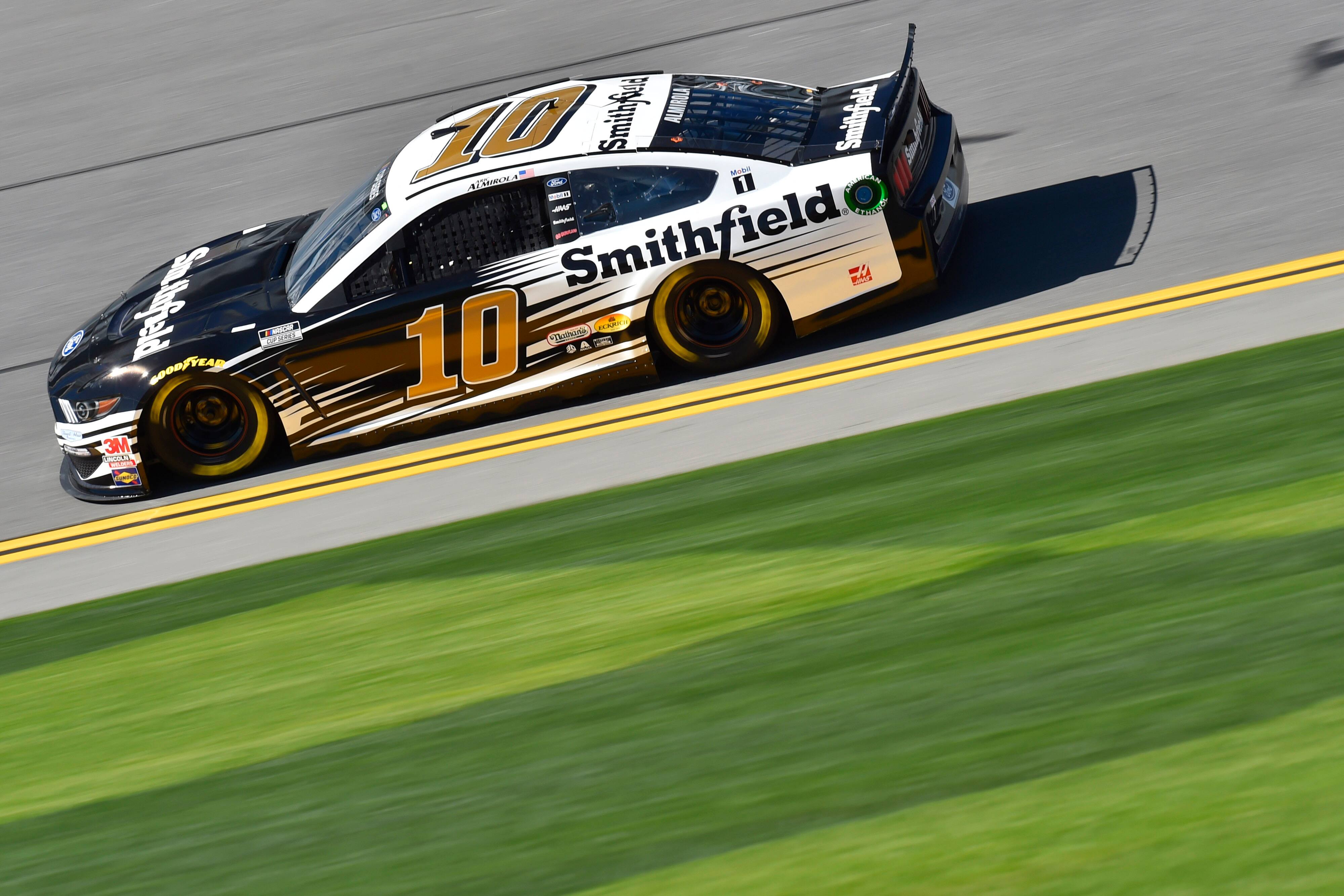 Earlier in the day, SHR’s Aric Almirola led Ford with a seventh-best Daytona 500 qualifying time. Earlier in the day, SHR’s Aric Almirola led Ford with a seventh-best Daytona 500 qualifying time.